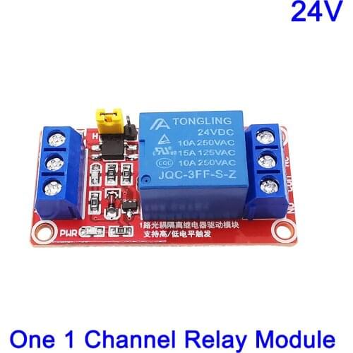 1/2/4Pcs DC 24V One 1 Channel Relay Module With Optocoupler Shield Board High/Low Level Trigger Power Supply Module For Arduino