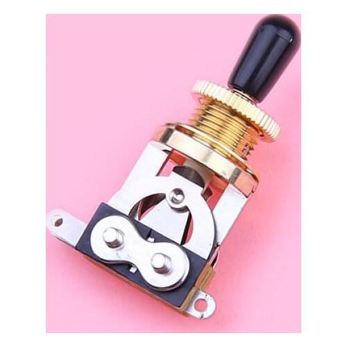 3-way Toggle Switch for Les Paul Electric Guitar - Golden w/ Black Tip