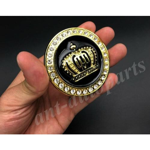 65mm Metal Crystal Crown Luxury Emblem Car Badge Motorcycle Fuel Tank Sticker