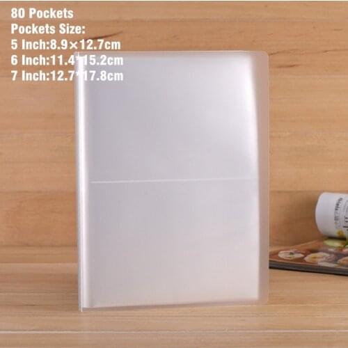 80 Pockets Matting Transparent Cover Photo Album for 5/6/7 Inch Postcard Photoes Book Board Game Cards Sleeve Holder Albums