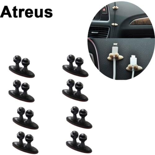 Atreus 8pc For Mitsubishi ASX Suzuki Subaru Acura Jeep Fiat 500 Hyundai Solaris Car Tidy Charging Cable Wire Clip Holder Sticker