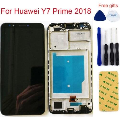For Huawei Y7 Prime 2018 LDN-LX1 / LDN-L21 LCD Display Monitor Panel + Touch Screen Digitizer Sensor Glass Assembly + Frame