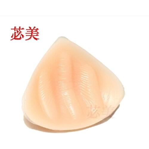 554g Breathable groove triangle breast cancer Silicone Breast Forms Prosthesis Mastectomy Only One Piece