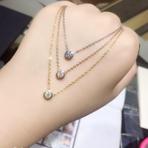 YUN RUO Rose Gold Color Classic Zircon Predant Necklace 316 L Titanium Steel Jewelry Woman Birthday Gift Not Fade Drop Shipping