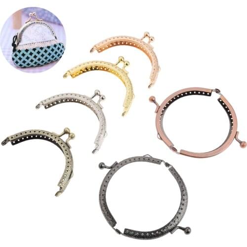 5Pcs 8.5*6.5cm Women Purse Wallet Clutch Bag Handbag Metal Frames Wallet Clips Arch Kiss Ball Clasp Lock DIY 6 Different Colors