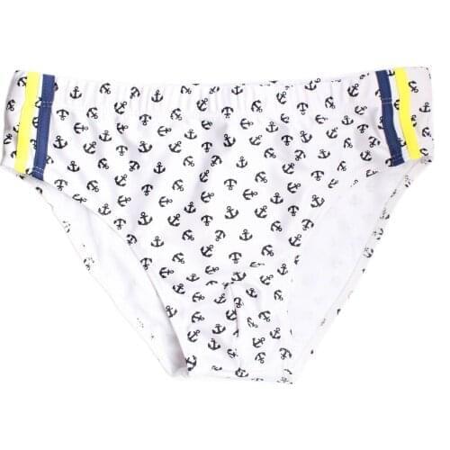 Swimsuit mens briefs with anchors White Mutanina sea pool