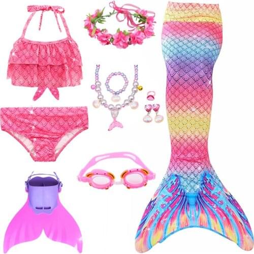 Two Pieces swimming costume for kids girl swimming mermaid tail bikini mermaid swimsuit swimwear baby available with monofins