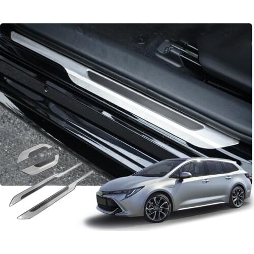 LFOTPP Car Stainless Steel Door Sill Cover For Corolla E210 2019 2020 Hatchback Door Sill Trim Strip Accessories