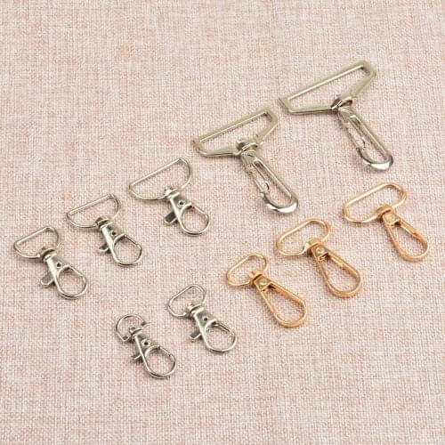 New 10/20pcs 10/17/20/26/32/38mm Metal Bags Strap Buckles Lobster Clasp Collar Carabiner Hook DIY Key Chain Bag Part Accessories