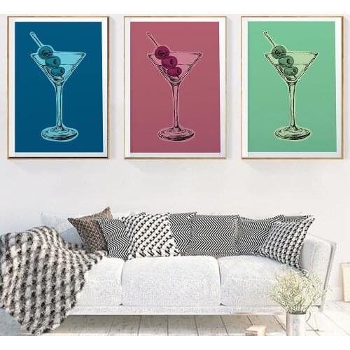 Minimalist Retro Cocktail Wall Art Canvas Painting Nordic Posters and Prints Wall Pictures for Living Home Decoration Picture