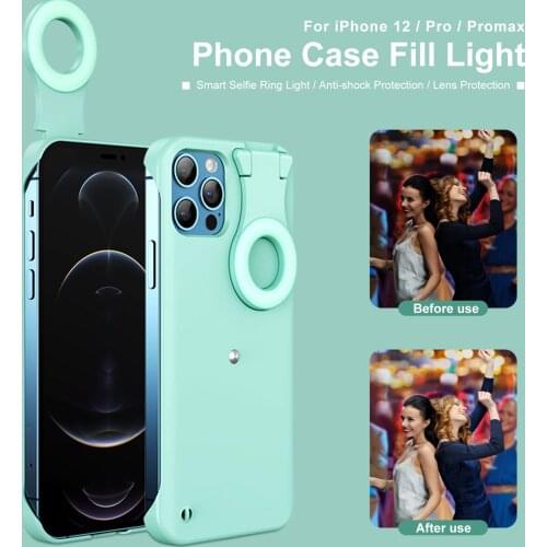 Mobile Phone Case Fill Light For IPhone 12 Pro Max Phone Case Fill Light Selfie Beauty Ring Flash Stable Case For IPhone 12