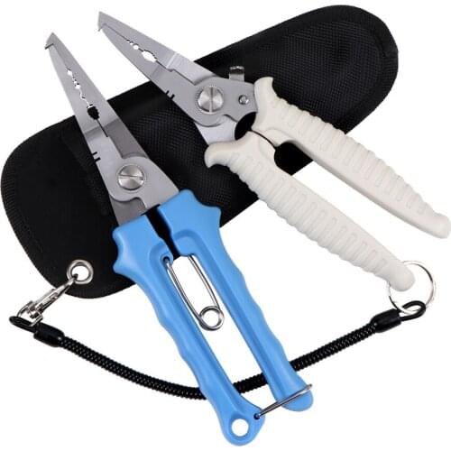 Stainless Steel Multi Fishing Pliers Hook Remover Line Cutter with Sheath and Lanyard