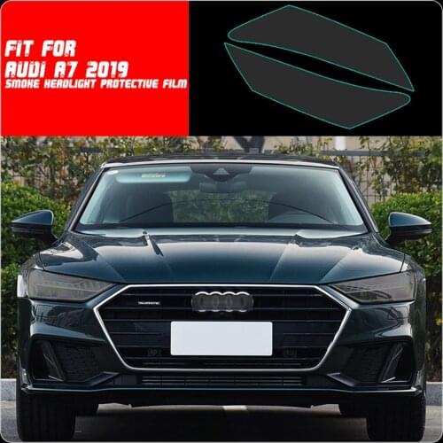 New Car LH+RH Smoke TPU Headlights Protective Precut Film Sticker Cover Trim Fit For Audi A7 2019
