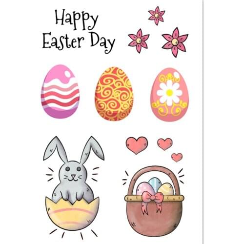 11*16cm Happy Easter bunny egg Transparent Clear stamp Silicone Stamp/Seal DIY scrapbooking/photo album Easter stamp sheets