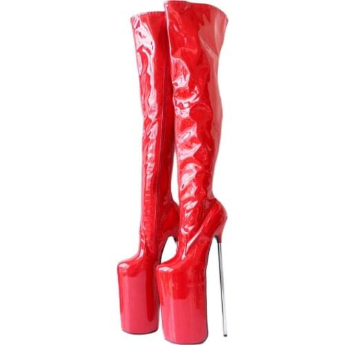 30CM Super High Heel Boots Platoform Zip Over the Knee Thigh Long Boots For Women Sexy Feitsh Club Party Boots Custom Made