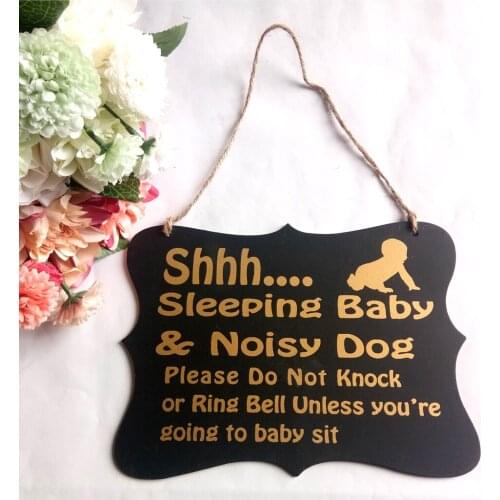 Shhh Sleeping Baby Door Sign Do Not Disturb Sign Baby Room Hanging Wooden Gift Sign