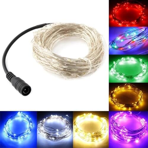5/10m LED Silver Wire Fairy Starry String Lights DC 12V Indoor/Outdoor Decor