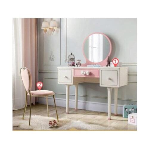 Dressing table European-style bedroom princess dressing table palace small luxury makeup stool combination furniture GA1C