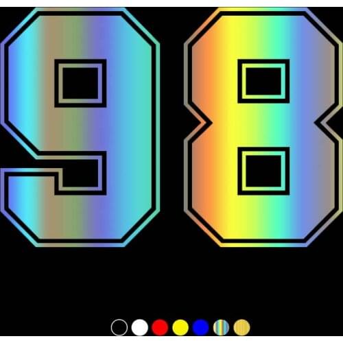 Die-Cut Vinyl Decal Racing Number 98 Car Sticker Waterproof Auto Decors on Bumper Rear Window 7*10cm
