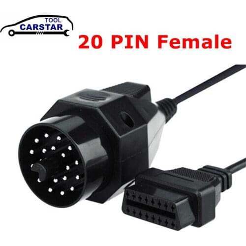 High Quality Female Connector e36 e39 X5 Z3 for BMW 20pin OBD II Adapter for BMW 20 pin to OBD2 16 PIN Free Shipping