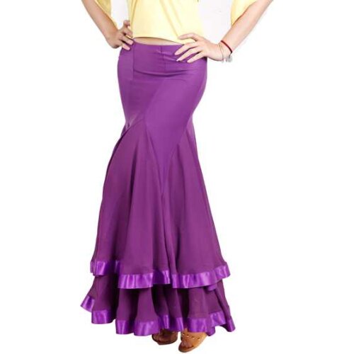 Ballroom dance modern dance two layers flare hem chiffon skirt dance skirt S12051