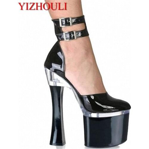 18cm The woman is extremely high heels, the glass heel and the star with the dazzling and noble dancing shoes