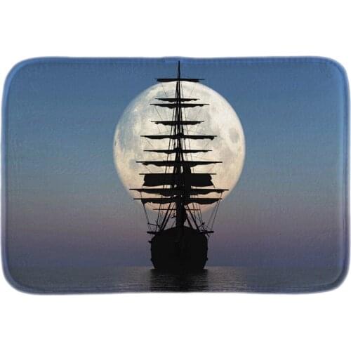Life Of A Pirate Home Decor Doormats With For Me Pirate Ship Under Moonlight Indoor Outdoor Door Mats Short Plush Bathroom Mat