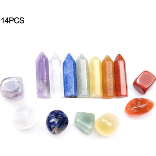 10/14PCS Natural Energy Stone Crystal Gemstone Chakras Healing Stone Fish Tank Aquarium Garden Home Decoration With Gift Box