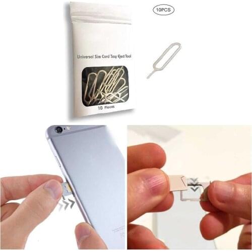 10pcs Slim Sim Card Tray Pin Eject Removal Tool Needle Opener Ejector for Most Smartphone xqmg Crowbars Hand Tools 2021 New Hot