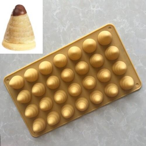 24 consecutive multipurpose silicone cake mould DIY ice cream mould crispy cone mold with 30 rods