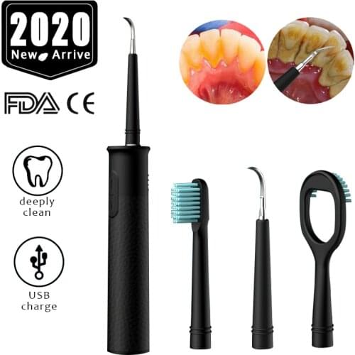 3in1 Electric Sonic Oral Cleaner Dental Calculus Removal Tooth Stains Tongue Coating Brush Dentist Whiten Teeth Health Hygiene