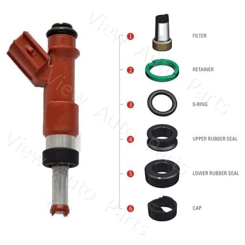 4 Set FJ763 Fuel Injector Kit for Toyota Highlander Camry 3.5L including Micro Filter Seal orings Plastic Cap VD-RK-0219