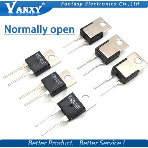 5pcs KSD-01F 40 45 50 55 60 65 70 80 85 degree normally open thermostat switch Temperature Control TO-220 KSD-01