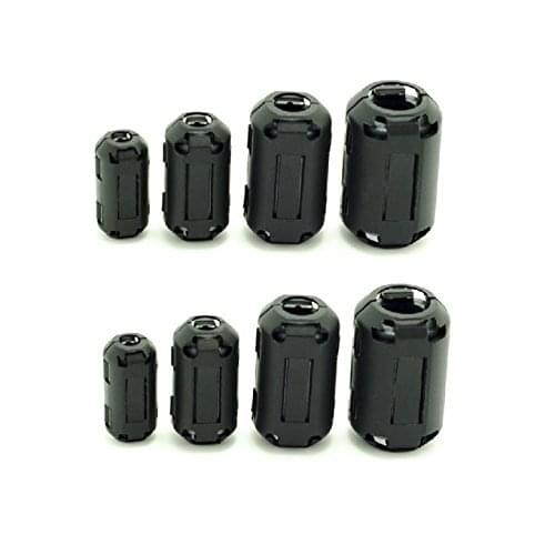 8Pcs Magnetic Clip-on Ferrite Ring Core Black RFI EMI Noise Suppressor Cable Clip for 5mm/7mm/9mm/13mm Diameter Cable