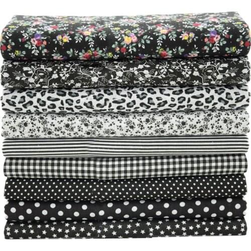 9PCS Floral Printed Cotton Fabric Sewing Cloth for DIY Patchwork