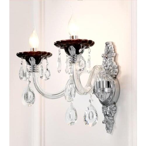 Free Shipping Modern Crystal Wall Lamp Luxury Bedroom Bedside Wall Candle K9 Crystal Wall Lamp Wall Scones AC 100% Guaranteed