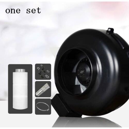 Silent duct fan deodorant carbon filter duct fan filter vent pipe hose clamp air ventilation system full set 4/5/6 inches