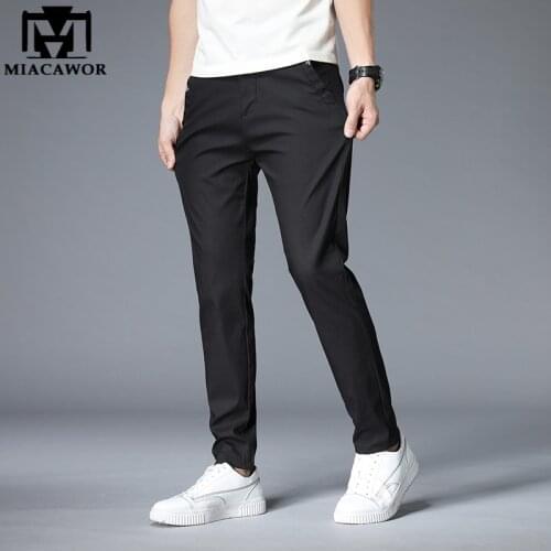 New Spring Summer Casual Pants Men Cotton Thin Cool Pant Army Green Black Slim Fit Trousers Male Brand Men Clothing K154