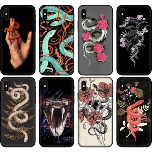 Black tpu Case For Huawei Honor 20 Lite 10 10i 20S 30S 30 Case Honor 7A 5.45 7s 7C 5.7 Case Cover Hand Snake Flower animal
