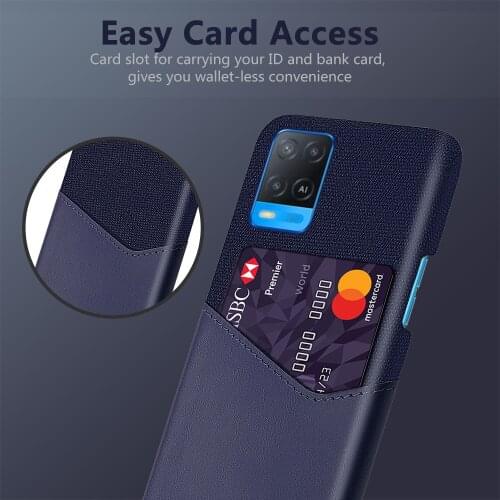 Business Phone Case For OPPO A54 Case Oppo A54 4G 6.51 Cloth Texture Card Slot Cover For Oppo A 54 5G Capa 6.5" 2021 Shell Funda