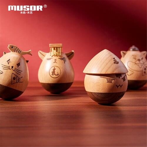 Wooden original tumbler decoration decompression toy for boyfriend girlfriend creative cute birthday Christmas gift