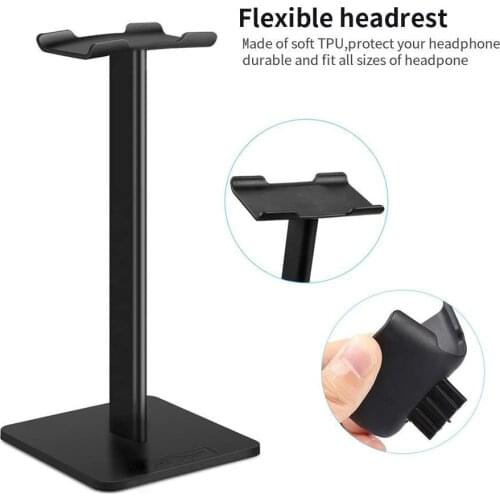 Headphones Stand Headset Holder Universal Aluminum Alloy Headset Stand/Hanger for All Headphone Sizes (Black)