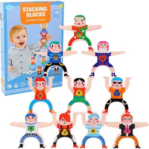 Hercules Acrobatic Troupe Villain Children Puzzle DIY Stacking Building Blocks Q6PD