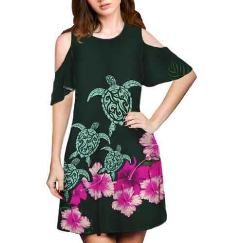 Hycool Latest Plain Sea Turtle Print A-Line Evening Midi Dresses 2021 Summer Casual Elegant Dating Dress Plus Size Women Dress