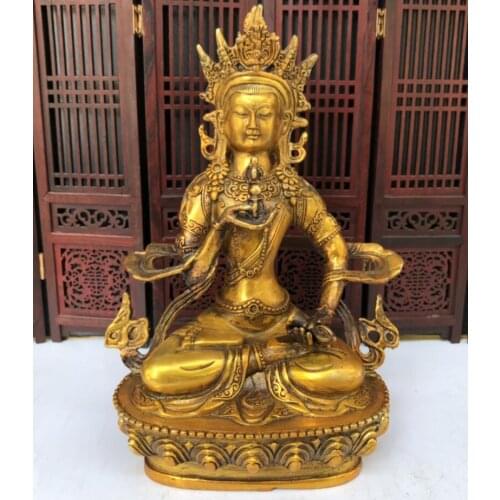 China brass archaize Tibetan Buddha crafts statue