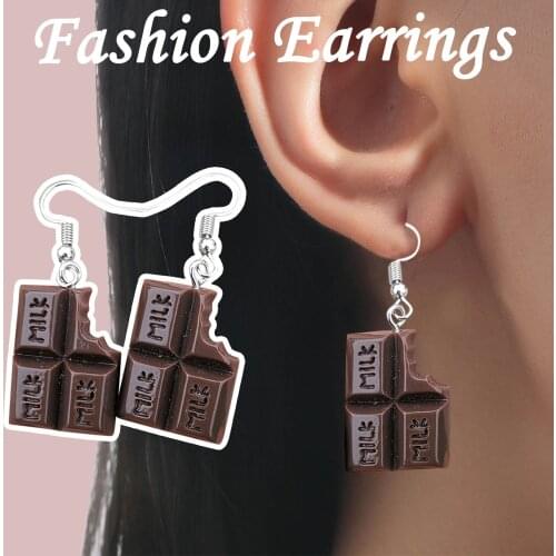 Summer Drop Earrings Cute Food Chocolate Lovely Cartoon Dangle Alloy Earrings Personality Funny Party Girls Jewelry Gifts