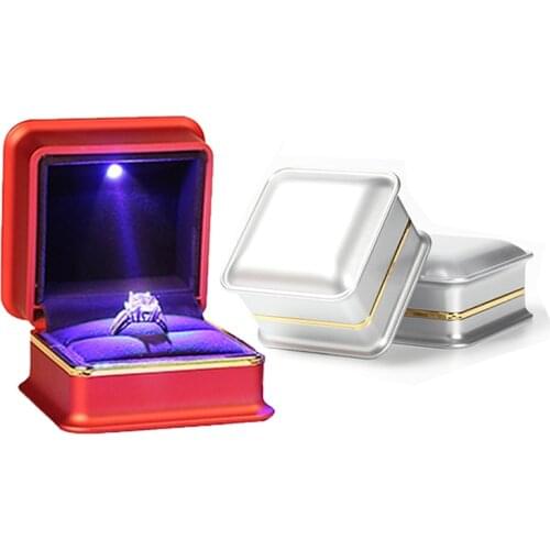 Best Gift of Christmas Romantic Proposal Ring Pendant Box LED Light Jewelry Box Set