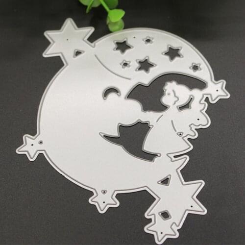 SCD218 Moon Angel Metal Cutting Dies For Scrapbooking Die Cutter DIY Cards Album Decoration Embossing Folder Stencil Tools Mold