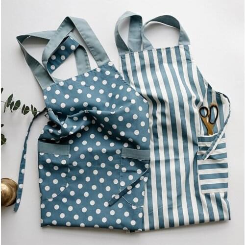 Fashion Quick Drying Strap Vest Apron Hotel Kitchen Home Polka Dot Stripes Fresh Apron