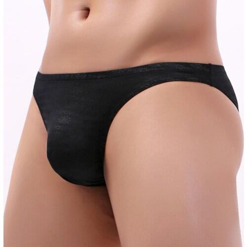 Mens Underwear Sexy Briefs Panties Underpants Lace Low Waist Transparent Bulge Pouch Bikini Lingerie
